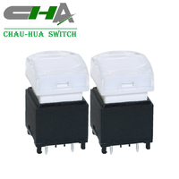 Sakelar Tombol Tekan Seri CHA C303 15x15mm 15A dengan Lampu Pencahayaan Lubang Tembus