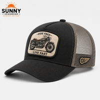 Casquette Trucker en Maille Personnalisée, 5 Panneaux, Coton, Logo Brodé, Rayures, Impression Numérique Sous la Visière, Style Australien