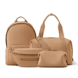 Ensemble de sac en néoprène tendance nouveaux stylistes personnalisés sac à dos de gym fourre-tout sacs polochons homme femme sac de voyage week-end