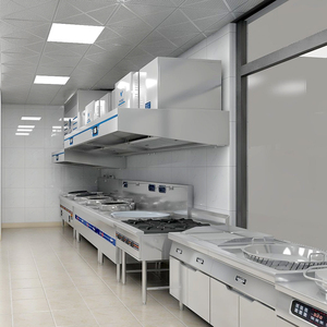 <span class=keywords><strong>Hotte</strong></span> <span class=keywords><strong>aspirante</strong></span> électrique commerciale intégrée tout-en-un avec purificateur de fumée, faible niveau sonore, en acier inoxydable, pour cuisine, certifiée CE - Product Image 6