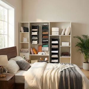 4-<b>Shelf</b> Hanging Organizer Closet Hanging <b>Shelves</b> Closet Hanging Storage Organizers for Bedroom Baby Nursery Camper Accessories - Product Image 5