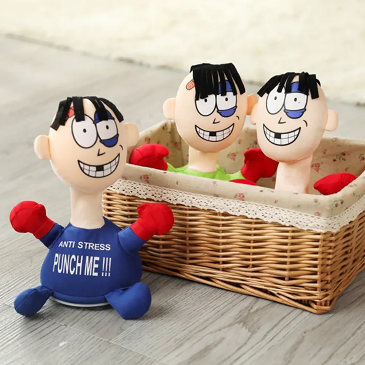 Funny Punch Me Plush Toy Decompression Electric Cartoon Plush Doll Ornaments Anti-stress Screaming Doll