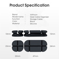 Organisateur de câbles en gros, cordon de bureau, Clip en Silicone, organisateur de câbles muraux pour câble de données