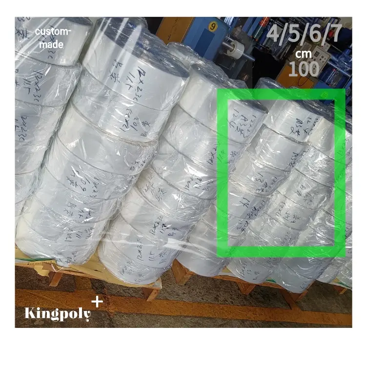 PVC bening Centerfold Shrink Wrap Film Roll 75 gauge Ideal untuk perabotan pembungkus palet kemasan penyimpanan bergerak