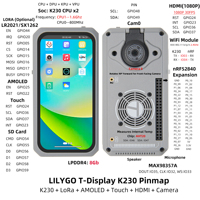 Placa de Desarrollo LILYGO T-Display K230 con CPU Dual RISC-V de 64 bits, Pantalla AMOLED de 4.1 Pulgadas, Cámara 1080P, Wi-Fi, Bluetooth y Expansión LoRa