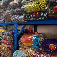 Kain katun poliester campuran timah panas Foil panas T/C kain Afrika motif bunga kuning panas Foil dicap kain emas cap panas