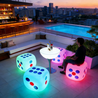 Ensemble de mobilier de bar lumineux pour salon de chicha, table et chaise, en plastique IP65, 16 couleurs, télécommande sans fil, pour bar à domicile, extérieur, hôtel, fête