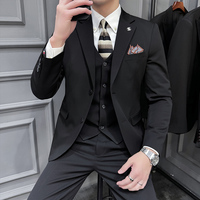 Vente en gros d'usine 3 pièces de costumes pour hommes coupe ajustée de luxe veste de costume robe costume d'affaires formel Blazer gilet ensemble chemise