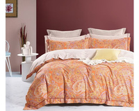 Literie d'été en coton imprimé personnalisé-Ensemble de housse de couette et taie d'oreiller de 7 pièces