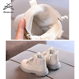 时尚秋冬儿童PU皮革休闲靴纯色婴儿英式男童女童踝靴短靴 - Product Image 5