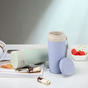 Gobelet portable réutilisable en paille de blé à double paroi en plastique 2026 avec impression de logo pour cadeaux, vente en gros - Product Image 6