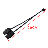 Kabel Splitter ARGB 5V 3Pin yang Dapat Diatur Alamatnya, Kabel Y 1 ke 2 untuk Casing PC, Kipas Pendingin Ganda, Koneksi Sinkronisasi Lampu RGB