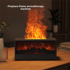 Luxury Fireplace Flame Fragrance Machine 3D Simulated Charcoal Fireplace USB Powered 101- 200 ml Capacity <b>Humidifier</b> Home - Product Image 2