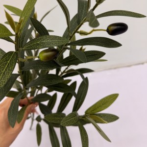 Tiges d'<span class=keywords><strong>olivier</strong></span> artificielles, branches d'<span class=keywords><strong>olivier</strong></span> avec feuilles et fruits en soie pour la décoration intérieure, la fabrication de couronnes, accessoires pour plantes - Product Image 3