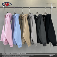 Pull cardigan zippé à capuche pour homme, en jersey 100 % coton, respirant, uni, 430g, style sportif, vente en gros ODM/OEM