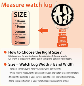 Bracelets de montre de 19 mm adaptés à toutes les montres traditionnelles et aux montres intelligentes avec des passants de montre de 19 mm de largeur - Product Image 2