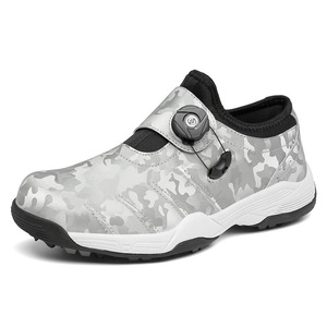Chaussures de golf pour hommes, imprimées camouflage, avec fermeture à bouton rotatif, à enfiler, chaussures décontractées pour sports de plein air sur herbe - Product Image 3