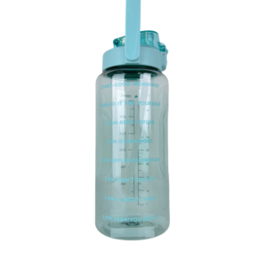 Bouteille d'eau de sport transparente en plastique avec paille, grande capacité 2000 ml, anti-fuite, pour yoga et gym, avec logo personnalisé - Product Image 1