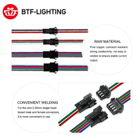 Conector macho y hembra para tira led rgb WS2812B/WS2811, 2 pines/3 pines/4 pines/5 pines SM JST
