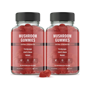 פרטי תווית פטריות gummies עבור תוספת פטריות פונקציונלי Adults10-in-1 עבור מיקוד מצב הרוח טבעוני שאינו gmo 60 לספור 30 הגשה - Product Image 1
