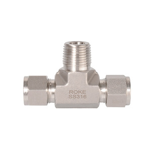 Hands Stainless Steel Tee Fitting 316L Ferrule Thread Hydraulic Connector Metric Size - Product Image 1