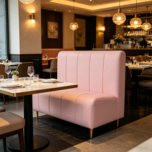 Canapé de restaurant moderne et simple avec logo personnalisé, chaise de salle à manger en cuir PU de luxe pour galerie d'art, café - Product Image 5