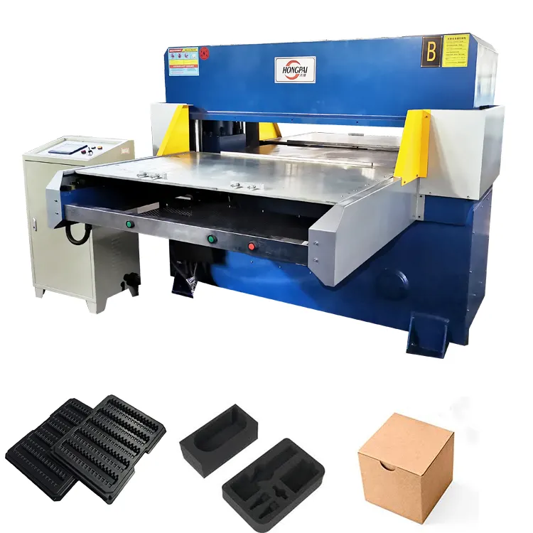 Honggang Automatic hydraulic 4 column plastic blister sheet Sushi Tray die cutting machine for plastic
