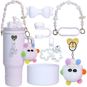 Lot de 8 accessoires roses pour gobelets : poignée, sangle, base en silicone, et accessoires pour gobelets <span class=keywords><strong>Stan</strong></span> 30oz/40oz - Product Image 6