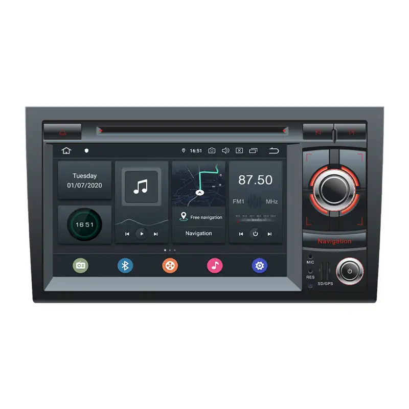 Funnavi 2 din dvd araba oyuncu 7 "Hex çekirdek Android 1 4G RAM android oto gps video, araba radyo ile RDS/FM/AM Audi A4 için uygun