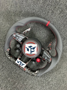 Volant en fibre de carbone à fond plat de qualité personnalisé pour <span class=keywords><strong>Audi</strong></span> A3 <span class=keywords><strong>A4</strong></span> A5 Rs3 Rs4 Rs5 Rs6 Rs7 S3 S4 S5 S6 S7 2017 à <span class=keywords><strong>2023</strong></span> - Product Image 2