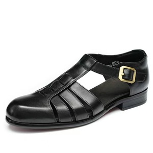 Sandales habillées pour hommes de style britannique, en cuir de vache, à lacets, légères, confortables, durables et antidérapantes - Product Image 1