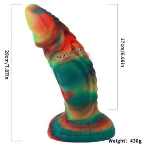 Juguetes sexuales realistas flexibles en forma de punto G vaginal, consolador de monstruo grande de dragón malo de silicona de doble densidad de 10 pulgadas - Product Image 6