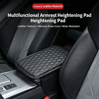 Coussin d'accoudoir universel pour voiture en cuir avec mousse à mémoire de forme, rehausseur de console centrale avec rangement multifonctionnel