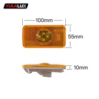 Feu de position latéral rectangulaire ambre pour camion, remorque, feux de gabarit homologués DOT SAE, réflecteur pour semi-remorque, camionnette, camping-car