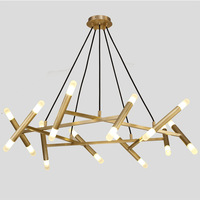 JYLINGHTING Lustre LED moderne et minimaliste de luxe Suspension en laiton de qualité supérieure pour salon salle à manger E26 Suspension