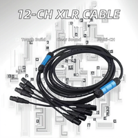 Câble audio multipaire DAJIANG OEM personnalisé 12 canaux, mâle vers femelle XLR 3 broches, microphone multi-canaux avec blindage tressé