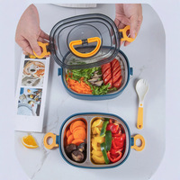 Boîte à lunch en acier inoxydable 304, 3 couches, portable, boîte à lunch bento pour adultes, récipient alimentaire chauffable, boîtes de rangement pour le travail, l'école