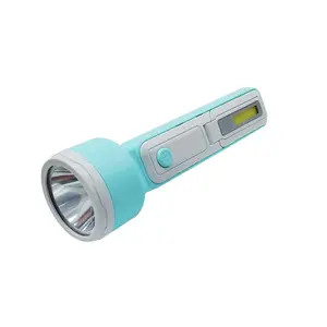 Harga Termurah Port Pengisian USB 18650 Baterai Li Ion Isi Ulang Senter Plastik LED Isi Ulang dengan Lampu Samping