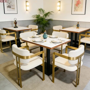 Moderna Sedia <span class=keywords><strong>da</strong></span> Pranzo di Lusso <span class=keywords><strong>in</strong></span> Tessuto Bouclé Vellutato con Struttura <span class=keywords><strong>in</strong></span> Acciaio Inox Dorato per Casa, <span class=keywords><strong>Cucina</strong></span>, Ristorante, Hotel, Sala Eventi - Product Image 5