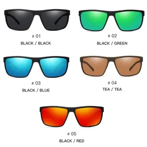 Occhiali da sole sportivi polarizzati dal Design classico rettangolo protezione UV guida pesca Golf occhiali da sole leggeri per gli uomini