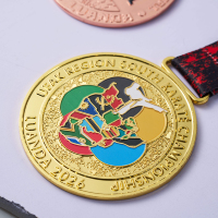 Medalla Deportiva de Metal con Logotipo Personalizado en Forma de Copa de Fútbol 2026, Medalla de Oro 3D en Blanco para Maratón y Fútbol, Venta al Por Mayor