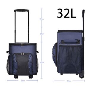 2022 Reusable Custom Food Cooler Bag Large Capacity 32L Light Foldable Picnic Cooler Outdoor Traveling Pull Rod Cooler Bag - Product Image 2