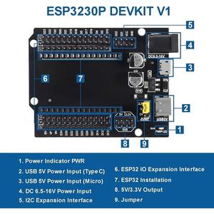 Carte de développement d'extension ESP32-WROOM-32, ESP32 30P DEVKIT <span class=keywords><strong>V1</strong></span> CP2102 WiFi+BT, carte module double cœur ultra basse consommation - Product Image 5