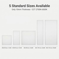 Lampu Panel LED Ultra Tipis 10mm Grosir 48W 1x4FT 295x1195mm 4800lm 5CCT IP20 Sudut Sinar 112 Ra>80 CRI Garansi 5 Tahun