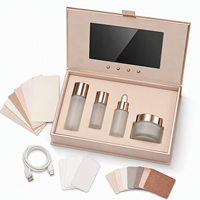 Kit de lancement beauté avec écran LCD rechargeable, insert pour flacon cosmétique et boîte de présentation vidéo