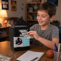 Nouvelle tirelire ATM intelligente améliorée pour enfants, coffre-fort électronique avec mot de passe, jouet éducatif pour la gestion financière, cadeau