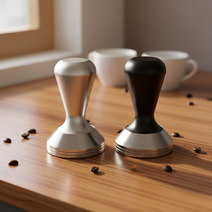 Prensador de Café Profesional Klam de Acero Inoxidable 51mm/53mm - Herramienta Moderna con Mango de Madera Ecológico para Café - Product Image 3