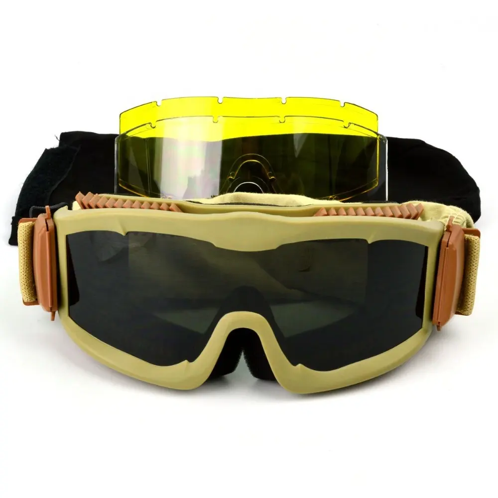 Баллистических 3 сменные 2,8 мм объектив пыле защитные тактические очки анти-туман защитные очки спортивные очки