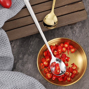 Cuillère à long manche plaquée or, en acier inoxydable 304, pour café, thé, cocktail - Product Image 3