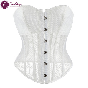 Corset de mariage et de fête pour <span class=keywords><strong>femme</strong></span>, noir, rouge et blanc, en maille, à baleines, sculptant, sexy, à lacets, surbuste, serre-taille, soutien-gorge sexy - Product Image 3